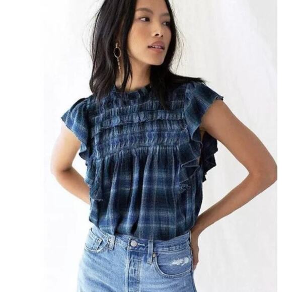 Free People Tops - Free People Women's Swingy Summer Top Small Not Your Average Girl Navy Combo Top